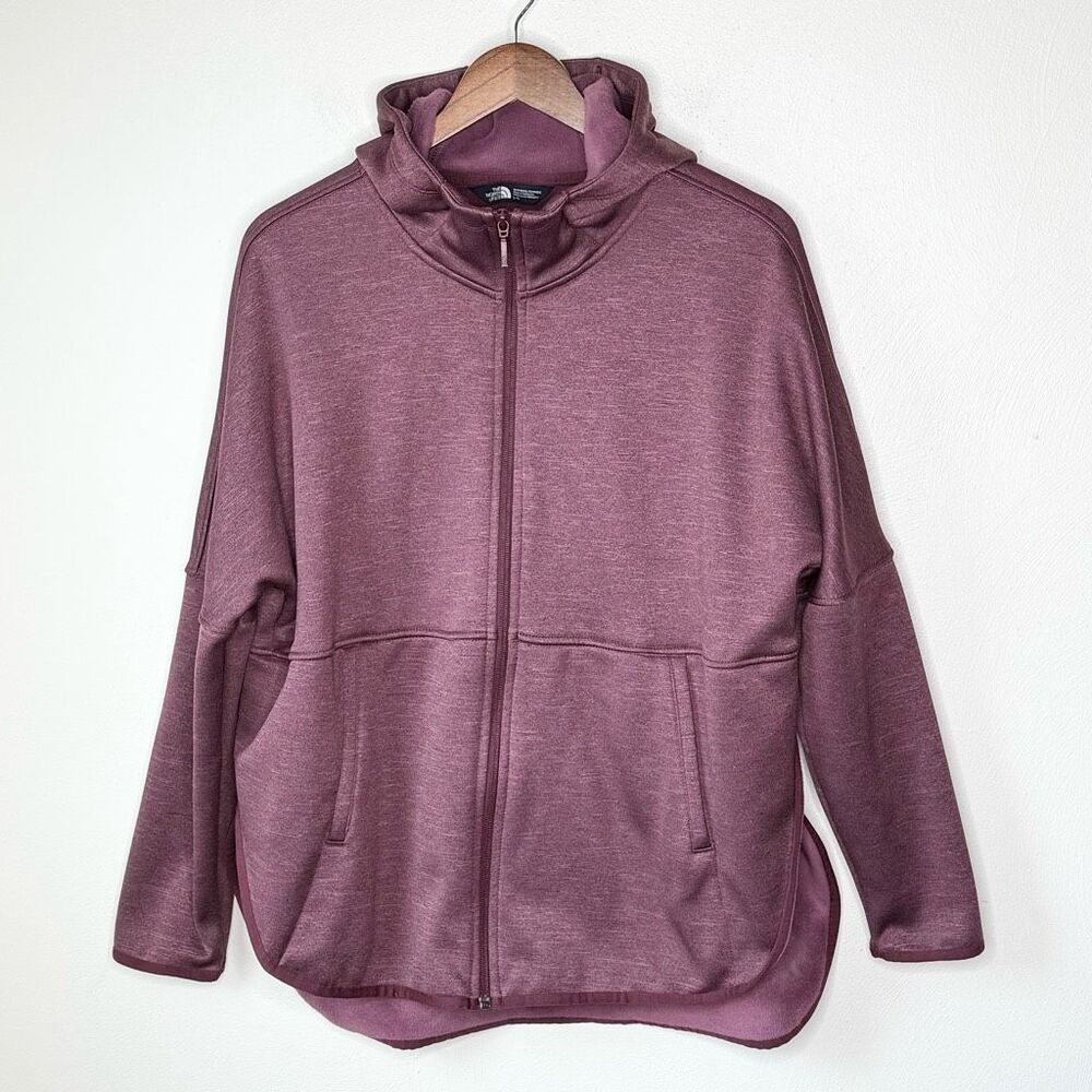 The North Face Women Cozy Slacker Burgundy Full Zip Jacket Hoodie - US Women’s L